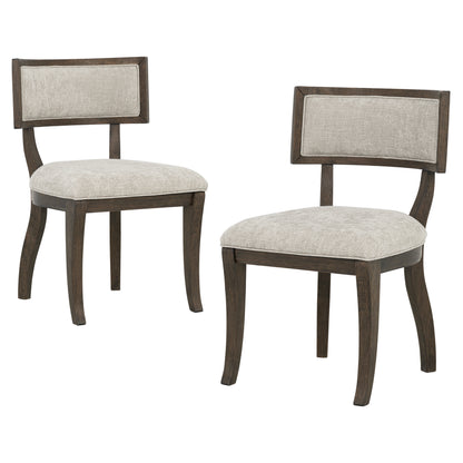 Marie Upholstered Split-Back Dining Chairs with Curved Wood Frame (Set of 2)