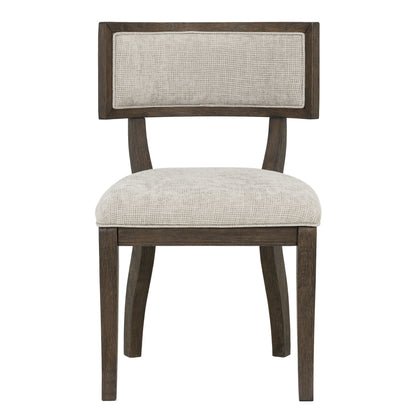 Marie Upholstered Split-Back Dining Chairs with Curved Wood Frame (Set of 2)