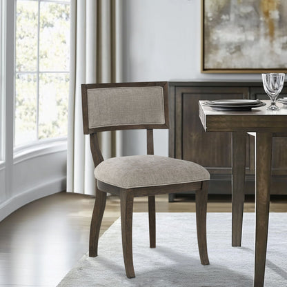 Marie Upholstered Split-Back Dining Chairs with Curved Wood Frame (Set of 2)