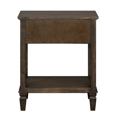 Victoria one-drawer wood bedside table with shelf