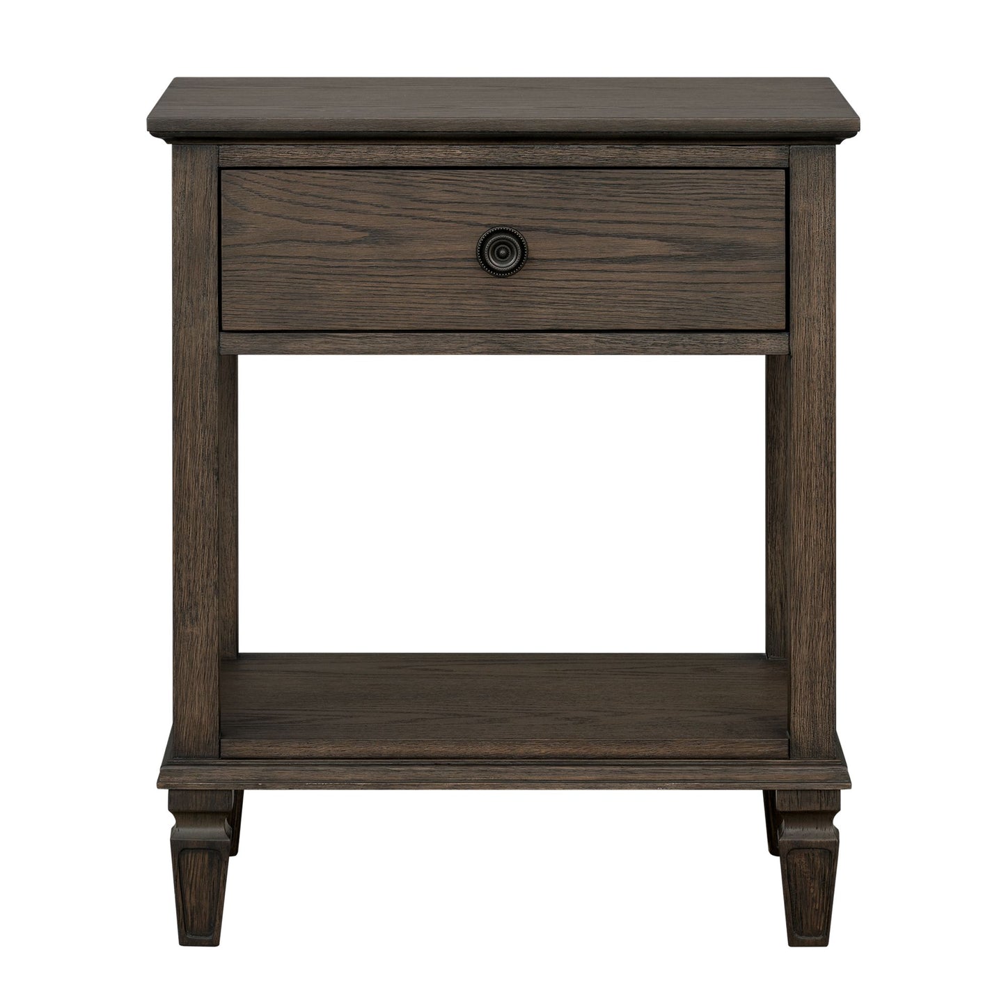 Victoria one-drawer wood bedside table with shelf