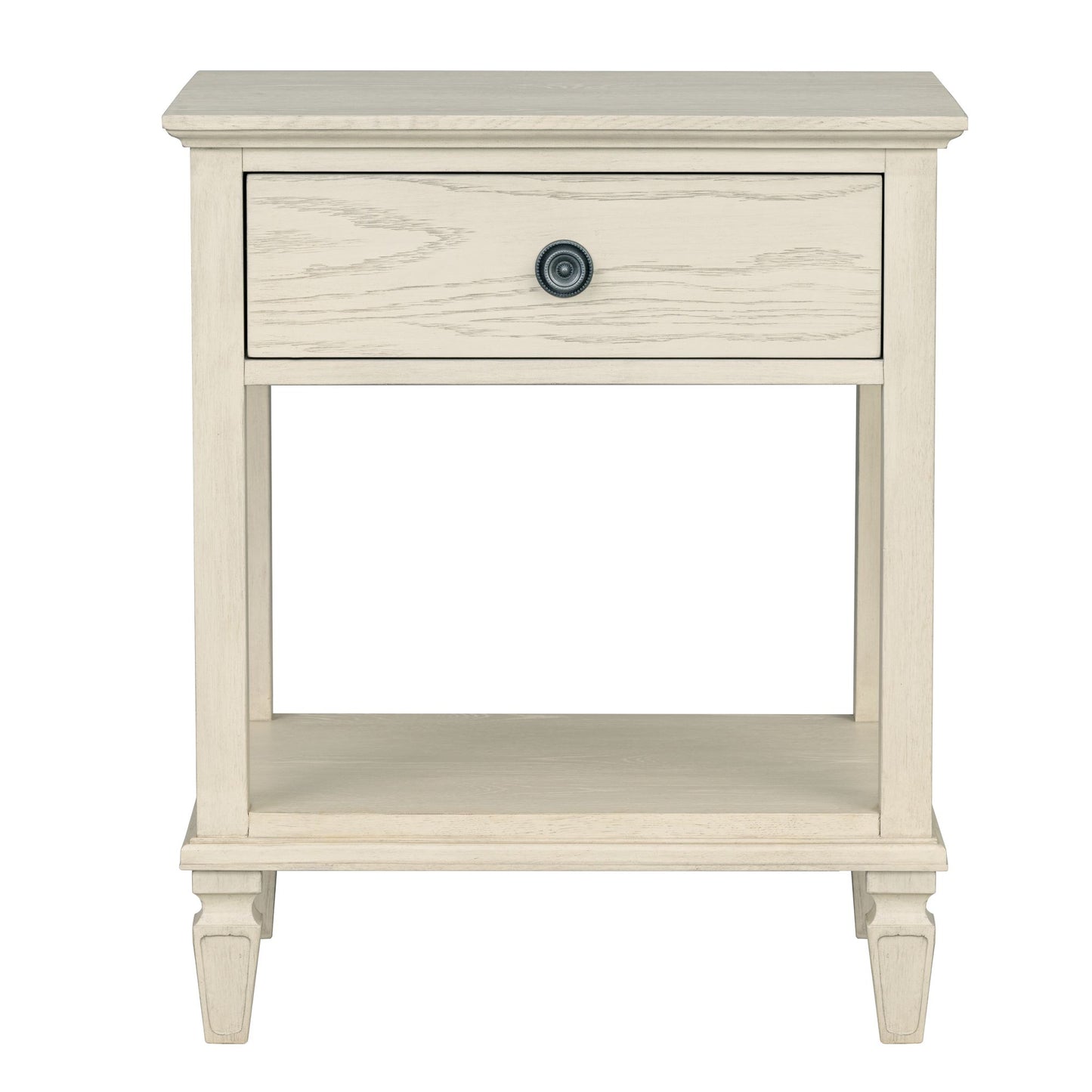 Victoria one-drawer wood bedside table with shelf