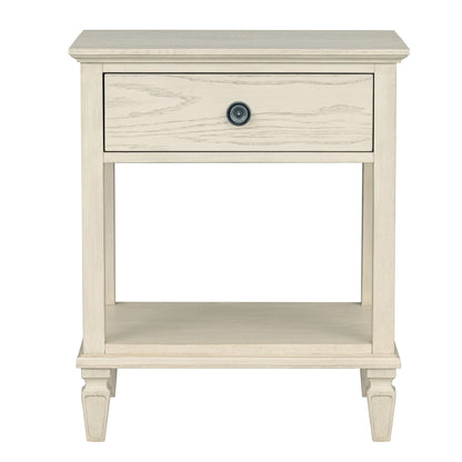Victoria one-drawer wood bedside table with shelf