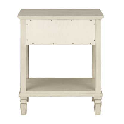 Victoria one-drawer wood bedside table with shelf