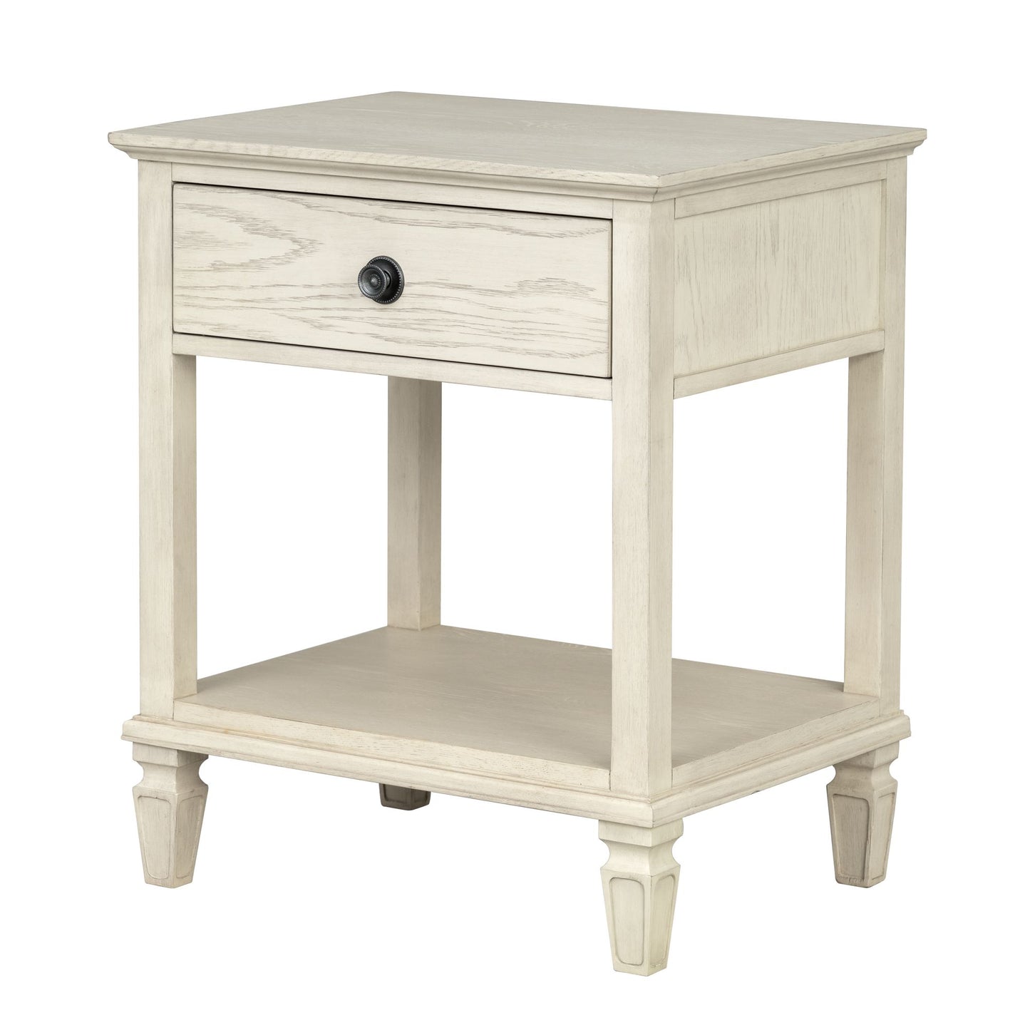 Victoria one-drawer wood bedside table with shelf
