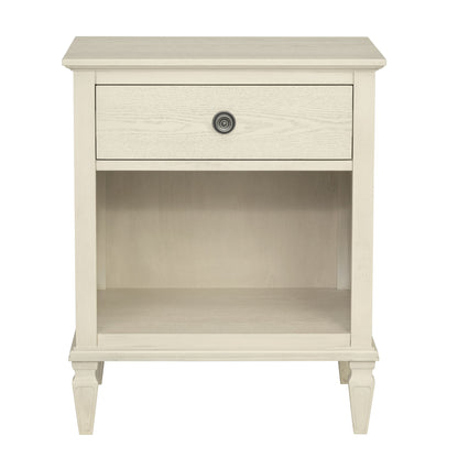 Victoria one-drawer wood nightstand with shelf