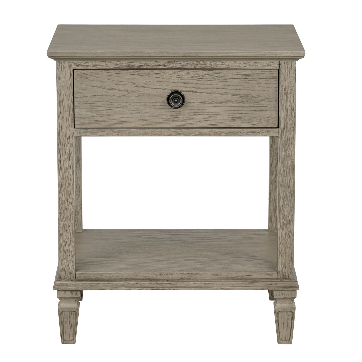 Victoria one-drawer wood bedside table with shelf