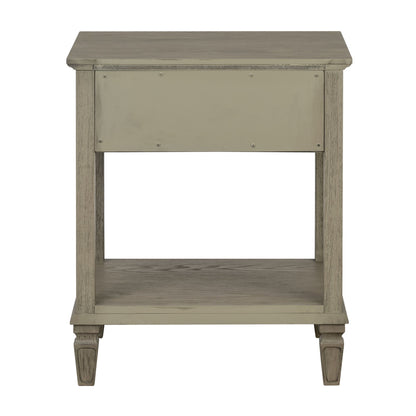 Victoria one-drawer wood bedside table with shelf