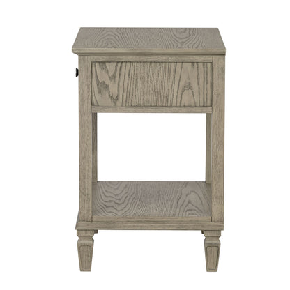 Victoria one-drawer wood bedside table with shelf