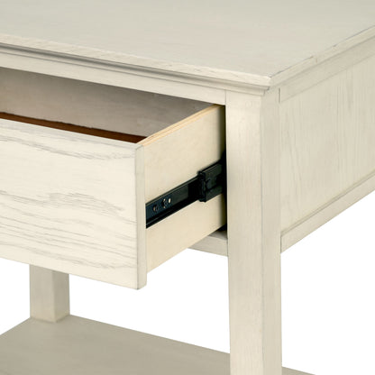 Victoria one-drawer wood bedside table with shelf