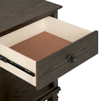 Victoria one-drawer wood nightstand with shelf