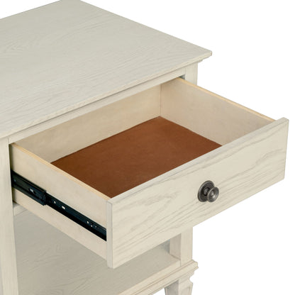 Victoria one-drawer wood nightstand with shelf
