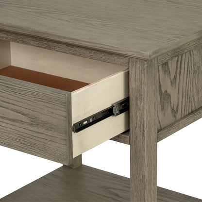 Victoria one-drawer wood bedside table with shelf