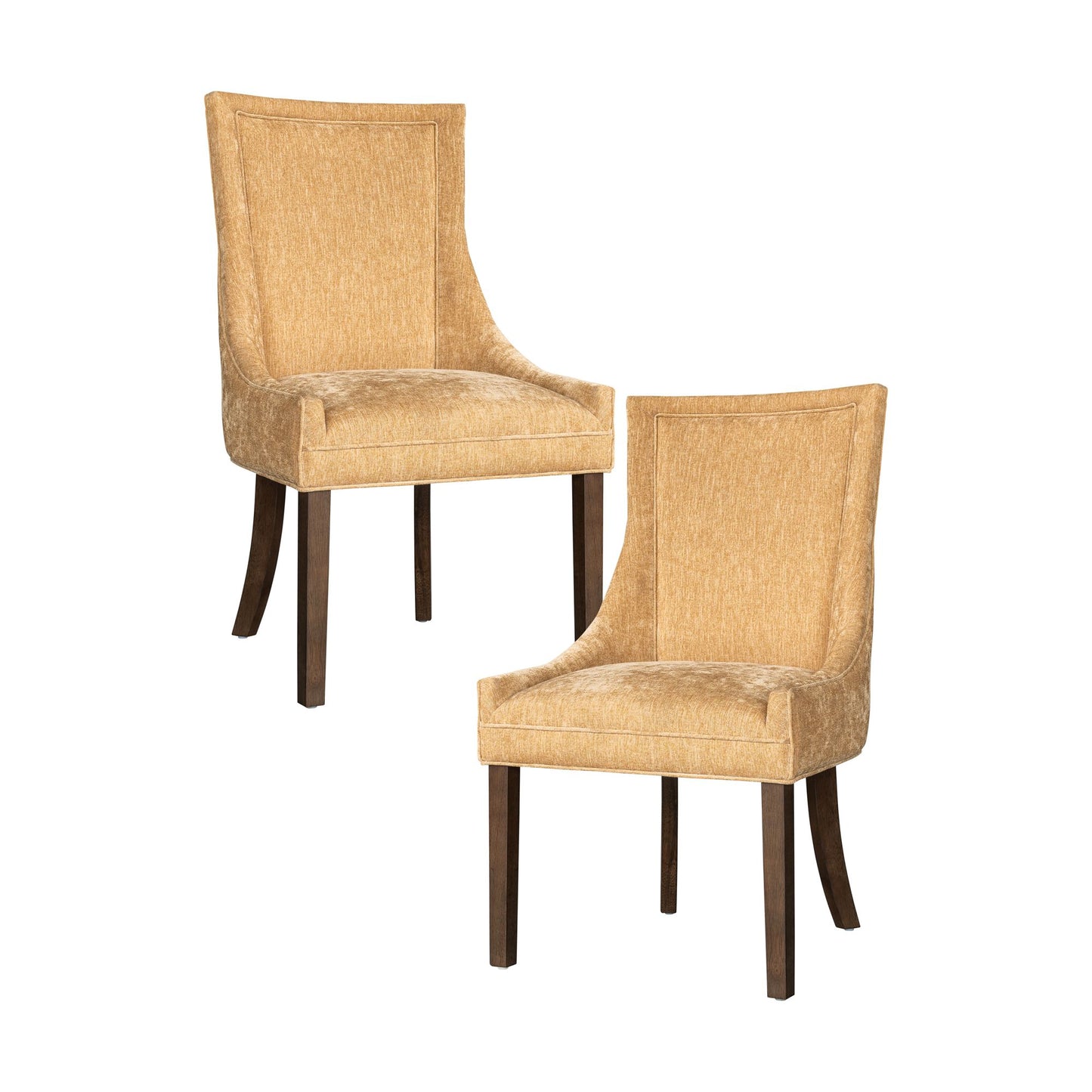 Ultra Upholstered Dining Side Chairs with wood legs (Set of 2)