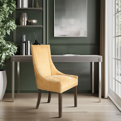 Ultra Upholstered Dining Side Chairs with wood legs (Set of 2)