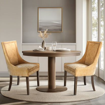 Ultra Upholstered Dining Side Chairs with wood legs (Set of 2)