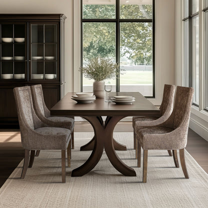 Ultra Upholstered Dining Side Chairs with wood legs (Set of 2)