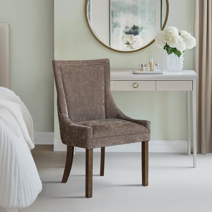 Ultra Upholstered Dining Side Chairs with wood legs (Set of 2)