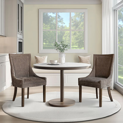 Ultra Upholstered Dining Side Chairs with wood legs (Set of 2)