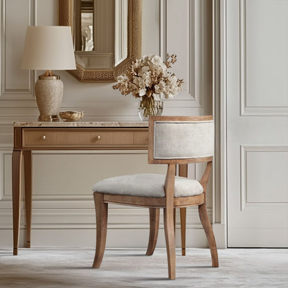 Marie Upholstered Split-Back Dining Chairs with Curved Wood Frame (Set of 2)