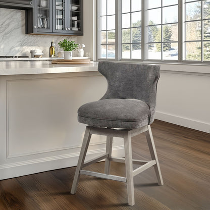 Emmett 360-degree swivel counter stool with nailheads