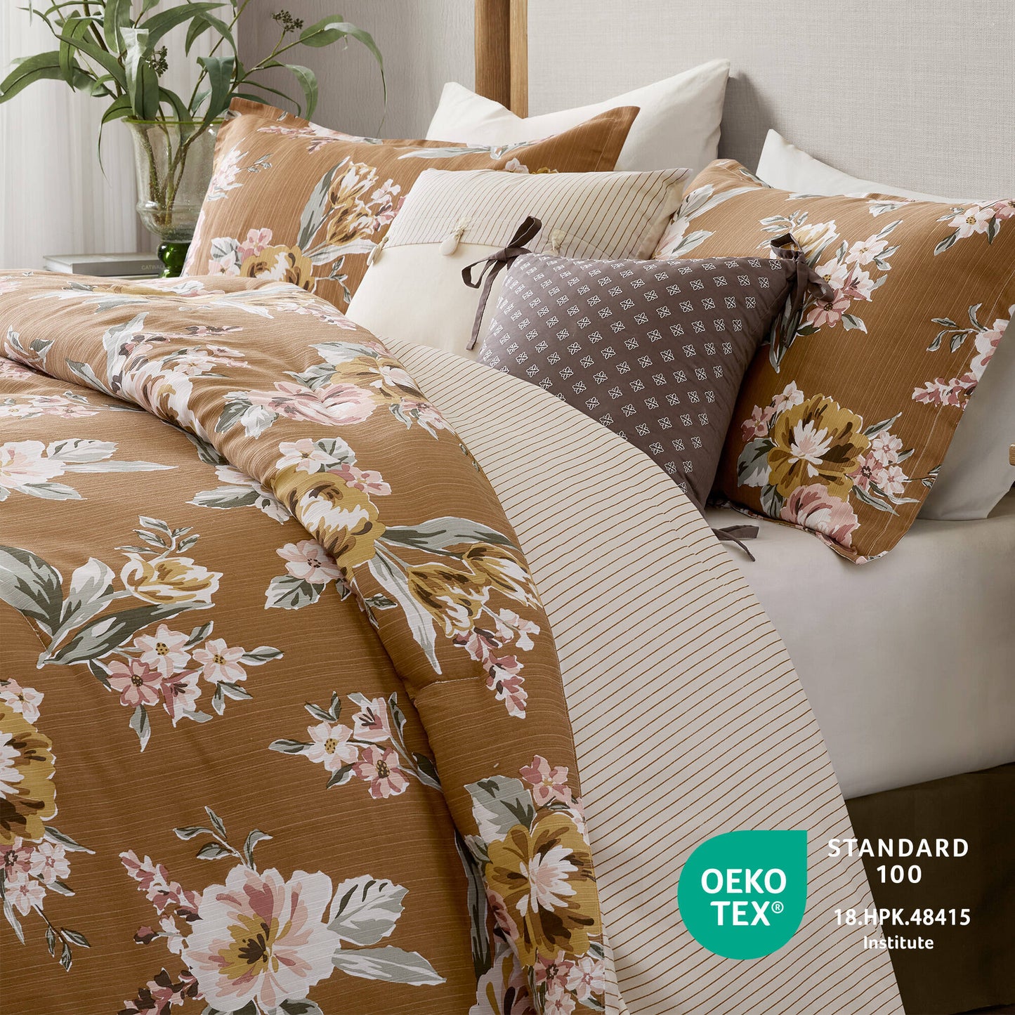 Salara 7 Piece Vintage Floral Comforter Set