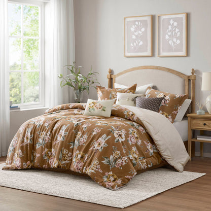 Salara 7 Piece Vintage Floral Comforter Set
