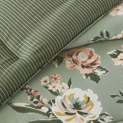 Salara 7 Piece Vintage Floral Comforter Set