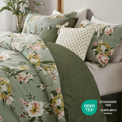 Salara 7 Piece Vintage Floral Comforter Set