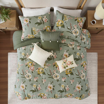 Salara 7 Piece Vintage Floral Comforter Set