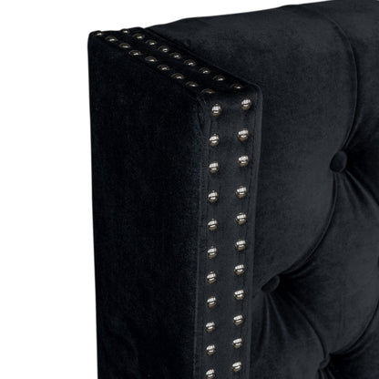 Amelia Upholstered Wingback Headboard with Button Tufting & Nailhead Trim