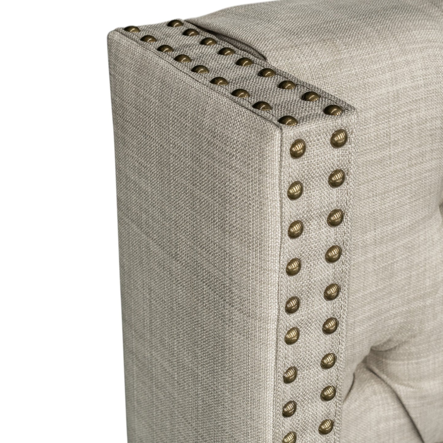 Amelia Upholstered Wingback Headboard with Button Tufting & Nailhead Trim