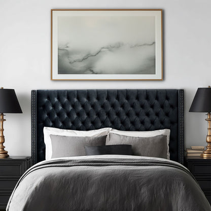 Amelia Upholstered Wingback Headboard with Button Tufting & Nailhead Trim