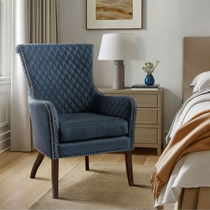 Heston Quilted Back Arm Chair with Nailhead Trim