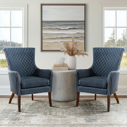 Heston Quilted Back Arm Chair with Nailhead Trim