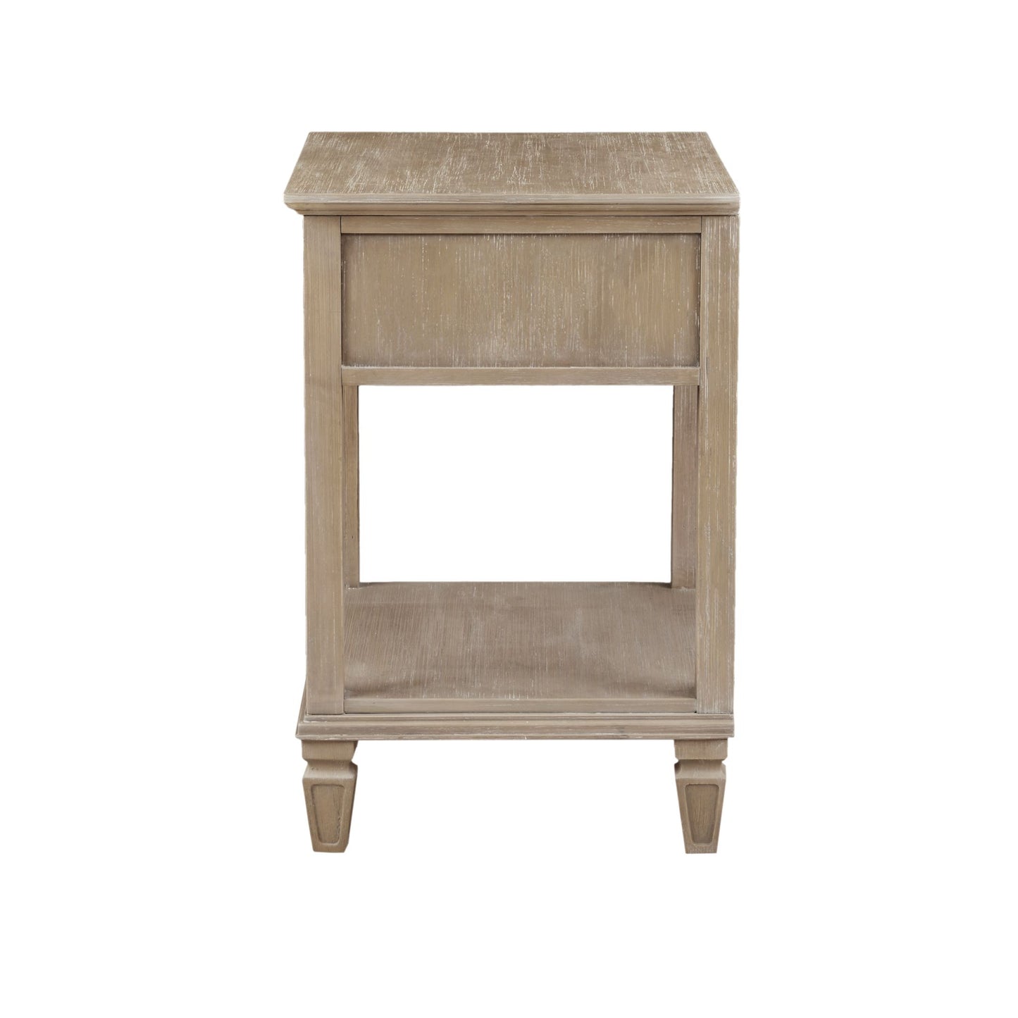 Victoria one-drawer wood bedside table with shelf