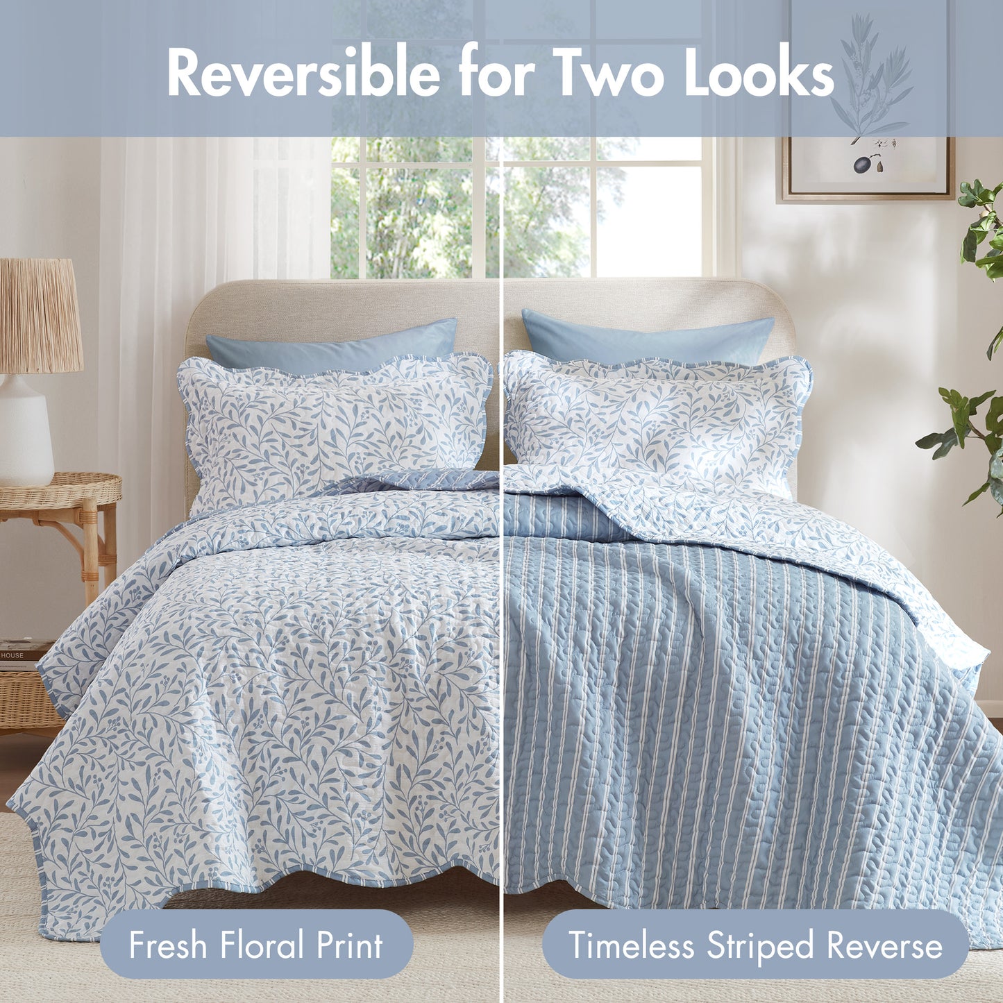 Darcy 3 Piece Print Quilt Set