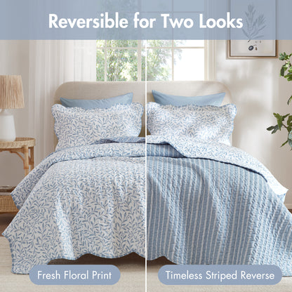 Darcy 3 Piece Print Quilt Set