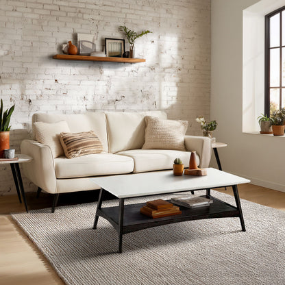 Parker Mid-century Coffee Table with Storage Shelf