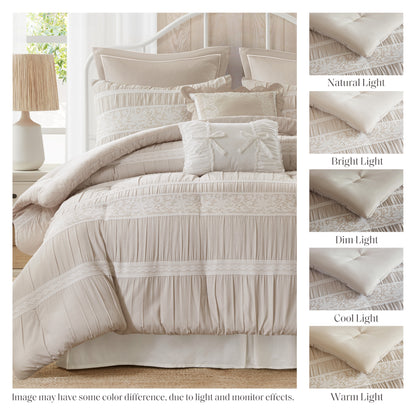 Perryn 7 Piece Jacquard Comforter Set