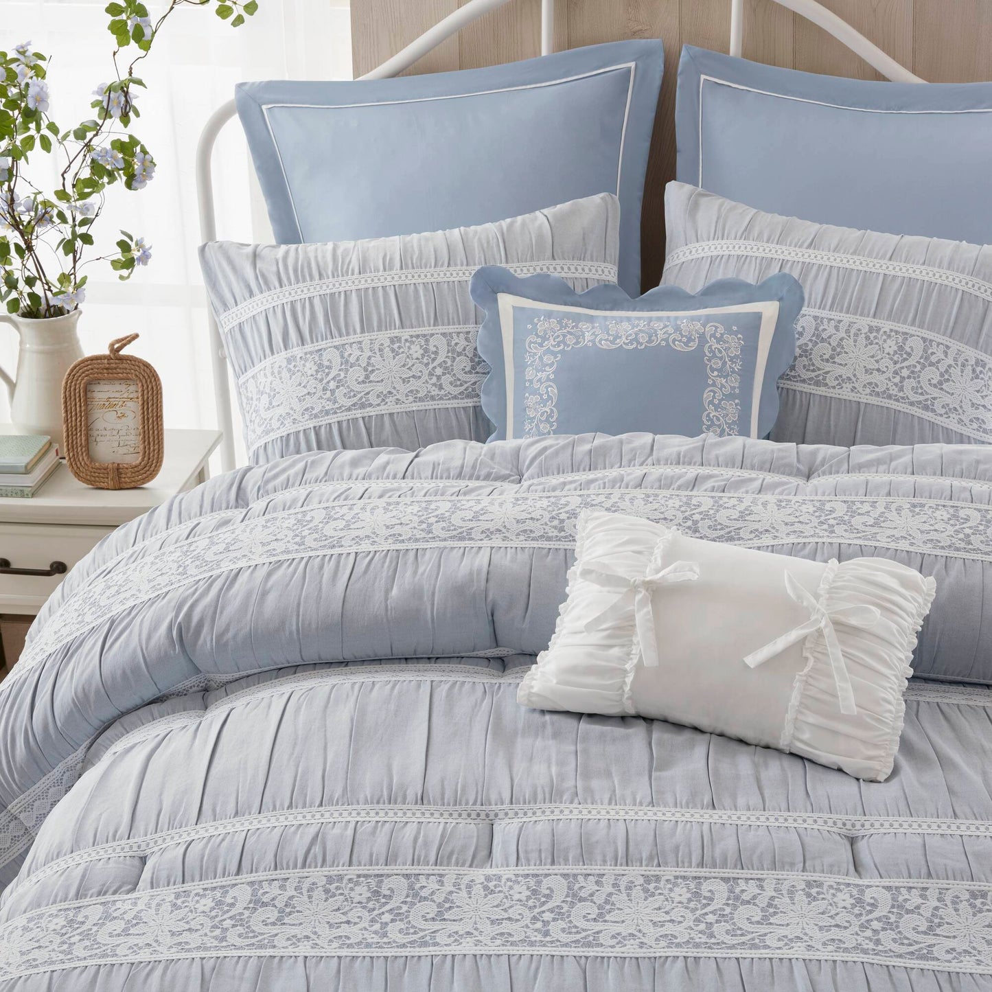 Perryn 7 Piece Jacquard Comforter Set