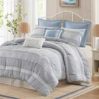 Perryn 7 Piece Jacquard Comforter Set