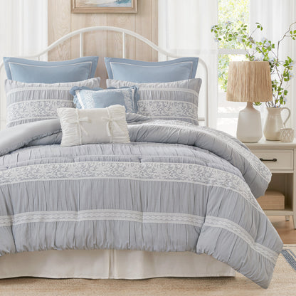Perryn 7 Piece Jacquard Comforter Set