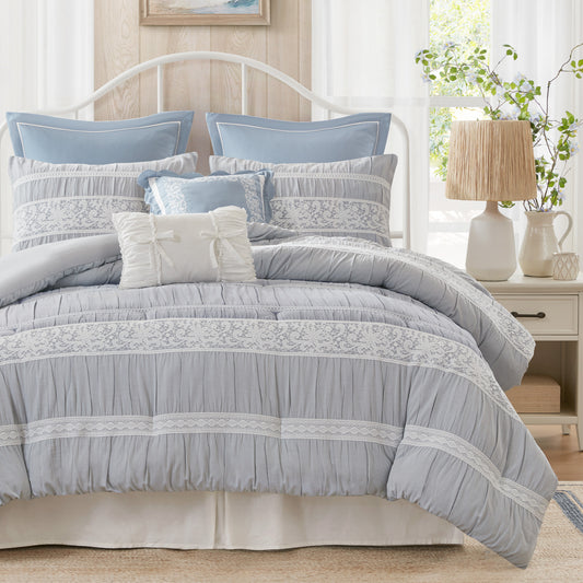Perryn 7 Piece Jacquard Comforter Set