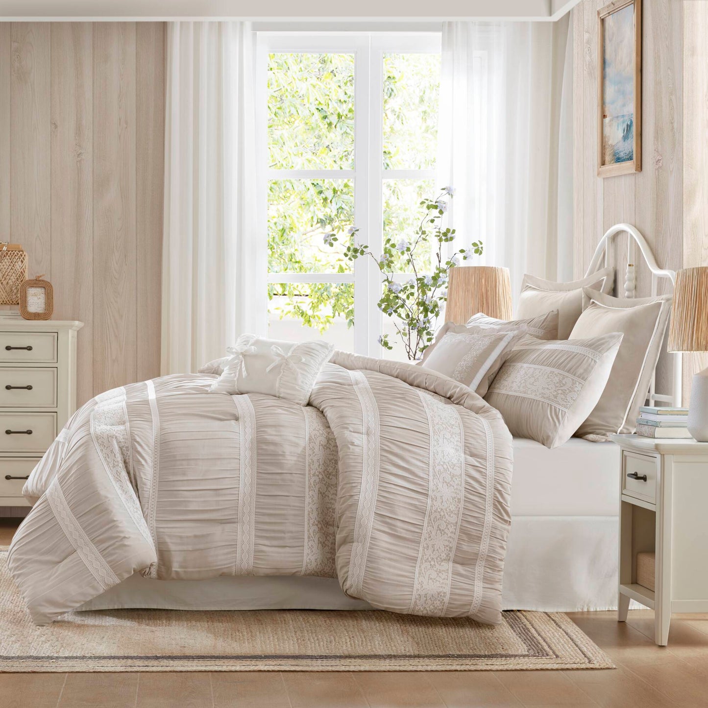 Perryn 7 Piece Jacquard Comforter Set