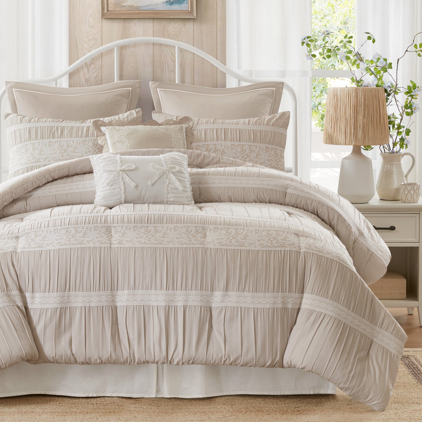 Perryn 7 Piece Jacquard Comforter Set