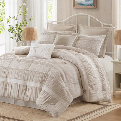 Perryn 7 Piece Jacquard Comforter Set