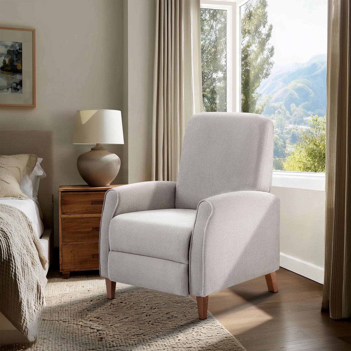 Marena Upholstered Manual Push Back Recliner