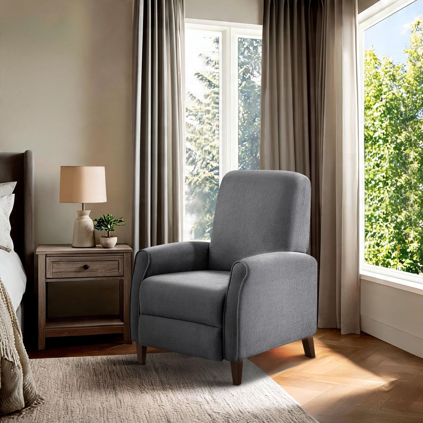 Marena Upholstered Manual Push Back Recliner