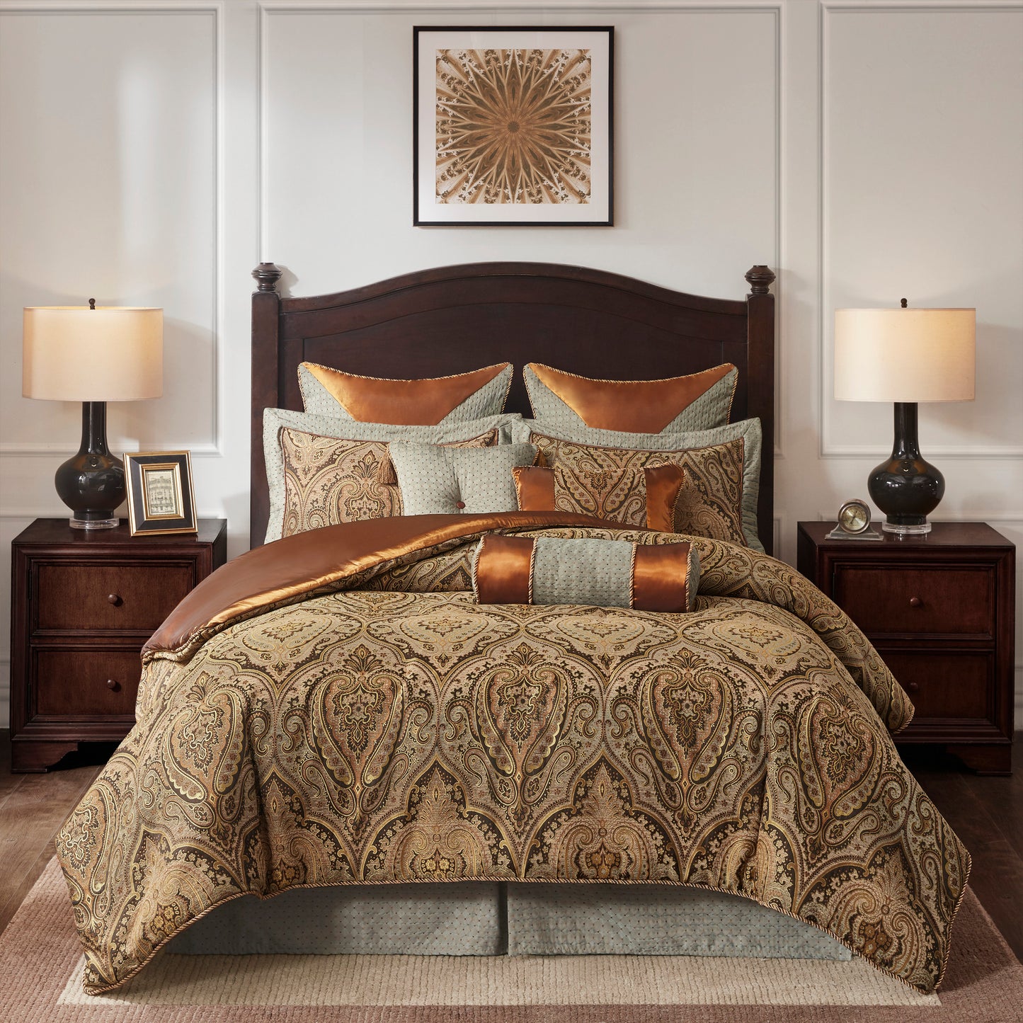 Canovia Springs 9 Piece Jacquard Comforter Set